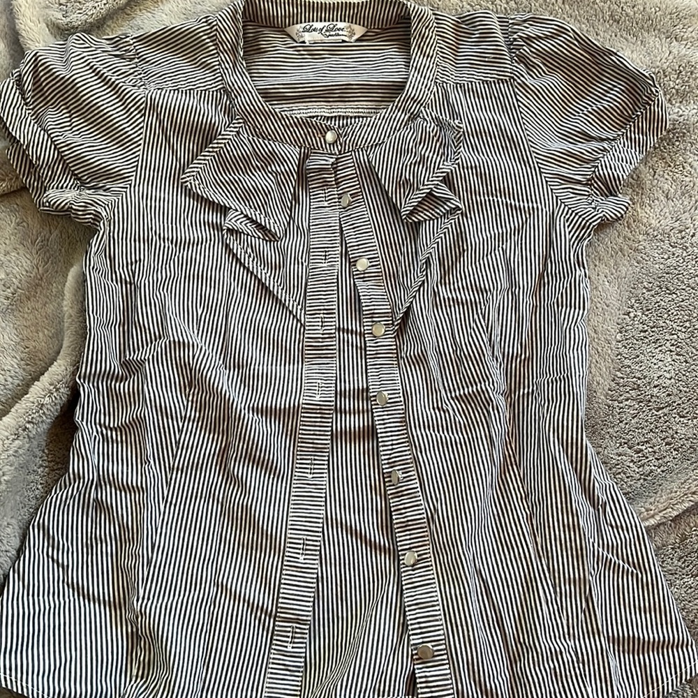 Striped vintage button up blouse
